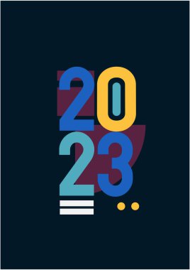 Mutlu 2023 yılları! 2023 tipografi logo tasarımı konsepti. Yeni yılın kutlu olsun 2023 logo tasarımı. Markalaşma, afiş, kapak, kart için minimal modacı