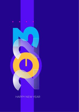 Mutlu 2023 yılları! 2023 tipografi logo tasarımı konsepti. Yeni yılın kutlu olsun 2023 logo tasarımı. Markalaşma, afiş, kapak, kart için minimal modacı