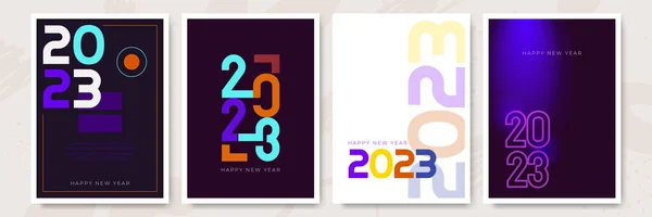 Большой Набор Текстового Дизайна Логотипа 2023 Года 2023 Шаблон Дизайна — стоковый вектор