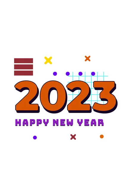 Creative Concept 2023 Happy New Year Posters Design Templates Typography — Stock Vector