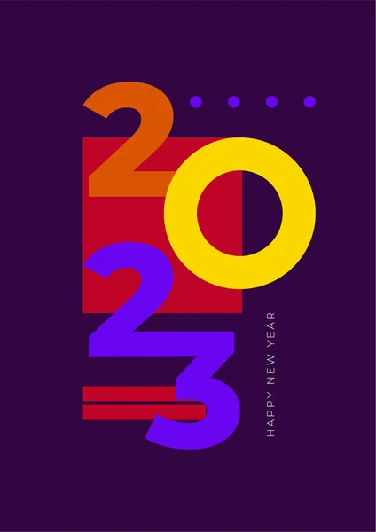 Kreatív Koncepció 2023 Boldog Évet Plakátok Tervezze Sablonok Tipográfia Logó — Stock Vector