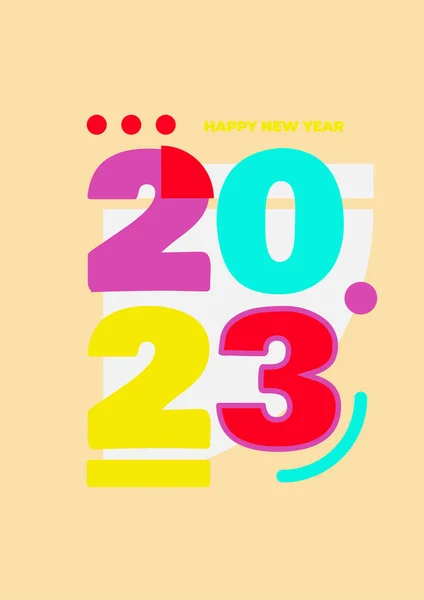 stock vector Happy New Year 2023 Greetings colorful poster design template