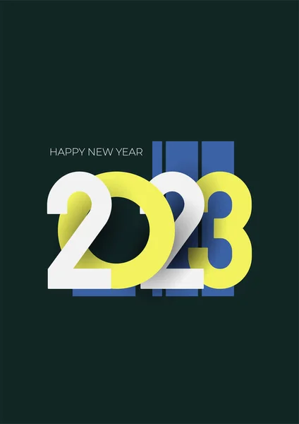 Καλή Χρονιά 2023 Χαιρετίσματα Πολύχρωμο Πρότυπο Σχεδίασης Αφίσας — Διανυσματικό Αρχείο