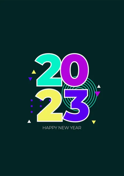 Happy New Year 2023 Greetings Colorful Poster Design Template — 스톡 벡터