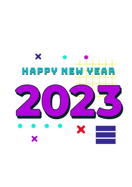 新年快乐2023向您问候五彩缤纷的海报设计模式 — 图库矢量图片
