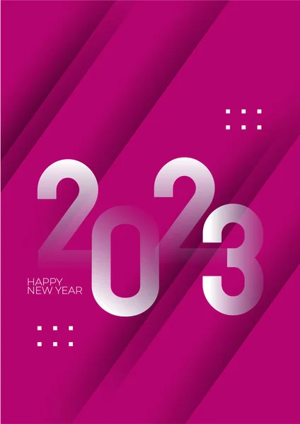 Happy New Year 2023 Greetings Colorful Poster Design Template — Stock Vector