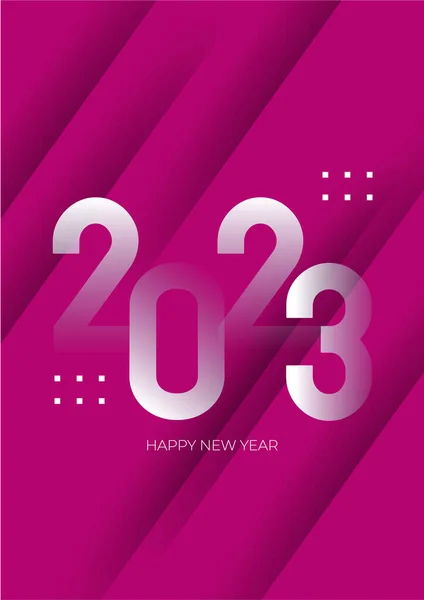 Feliz Ano Novo 2023 Saudações Modelo Design Cartaz Colorido — Vetor de Stock