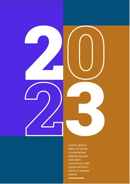 Design Luxo Feliz Ano Novo 2023 Com Número Colorido — Vetor de Stock