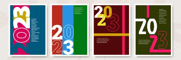 2023 Mutlu Yıllar Posterlerinin Yaratıcı Konsepti Kutlama Sezon Dekorasyonu Için — Stok Vektör