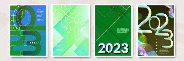 Kreatives Konzept Für 2023 Happy New Year Plakate Eingestellt Designvorlagen — Stockvektor