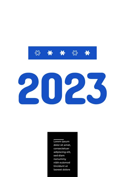 Nou Fericit 2023 Șablon Poster Fundal — Vector de stoc