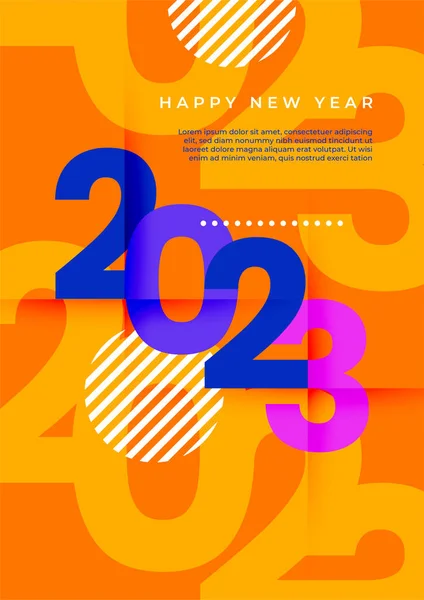 Gelukkig Nieuw 2023 Jaar Elegante Kleurrijke Tekst Met Plat Design — Stockvector