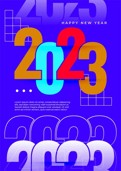 Kreatives Konzept Von 2023 Happy New Year Poster Designvorlagen Mit — Stockvektor