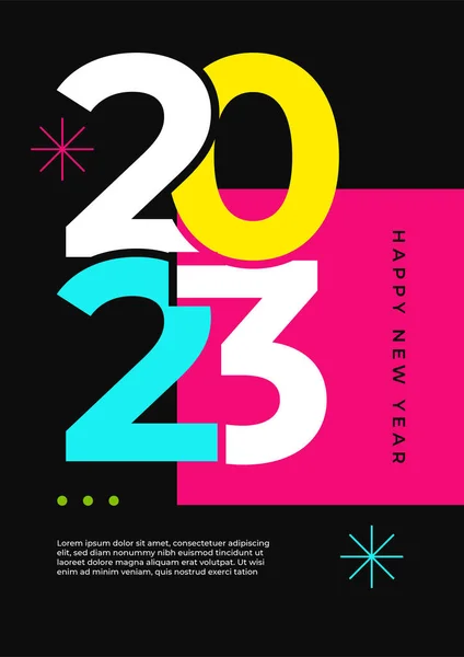 Concept Créatif 2023 Bonne Année Affiche Modèles Conception Avec Logo — Image vectorielle