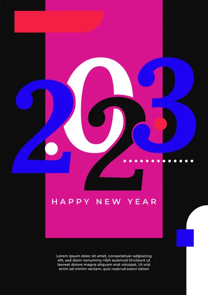 Stock vector Creative concept of 2023 Happy New Year poster. Design templates with typography logo 2023 for celebration and season decoration. Minimalistic trendy backgrounds for branding, banner, cover, card