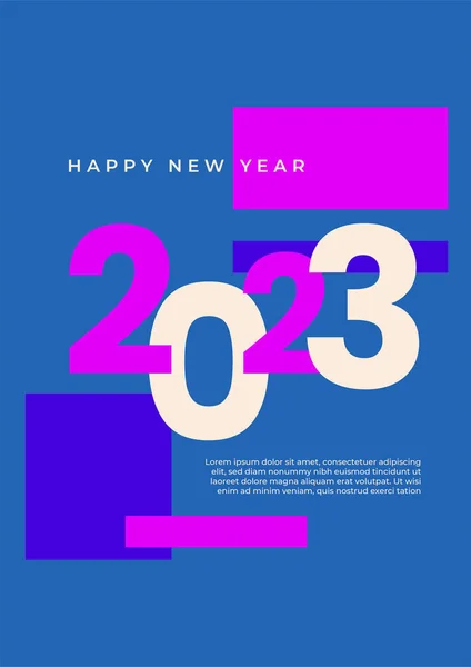 Creatief Concept Van 2023 Happy New Year Poster Design Sjablonen — Stockvector
