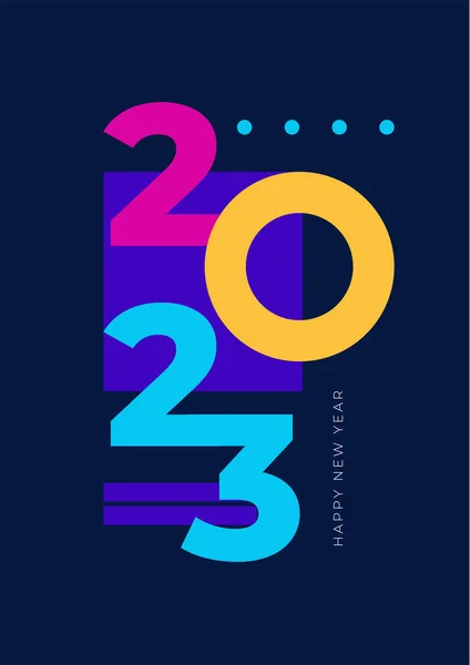 Gelukkig Nieuwjaar 2023 2023 Typografie Logo Ontwerp Concept Gelukkig Nieuwjaar — Stockvector