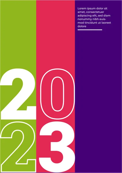 2023 Plantilla Diseño Moderno Año Nuevo — Vector de stock