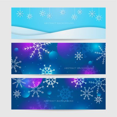 Kar ve kar taneli Noel mavisi arka plan