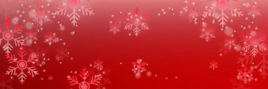 Metin alanı olan kırmızı ve beyaz Noel kar tanesi afişi arkaplanı