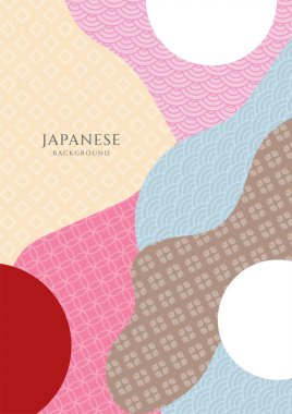 Asyalı Japon Çin renklerinde dağlarla ve tepelerle minimalist manzara sanatı. Dekor, baskı, duvar kağıdı ve poster için suluboya desenli doğu tarzı soyut afiş