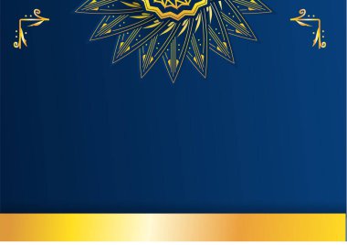 Altın ve mavi süslemeli mandala arkaplanı