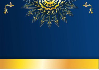 Altın ve mavi süslemeli mandala arkaplanı
