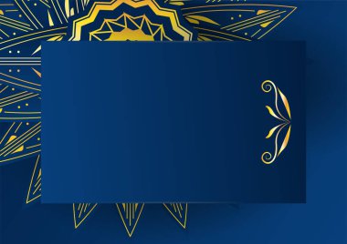 Altın ve mavi süslemeli mandala arkaplanı