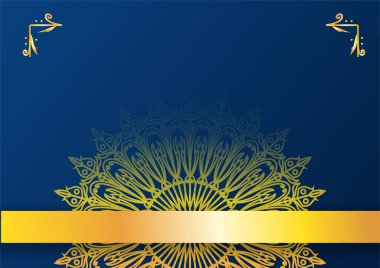 Altın ve mavi süslemeli mandala arkaplanı