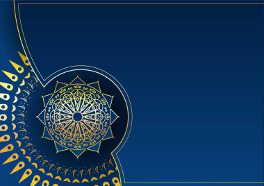 Altın ve mavi süslemeli mandala arkaplanı