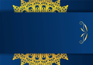 Altın ve mavi süslemeli mandala arkaplanı