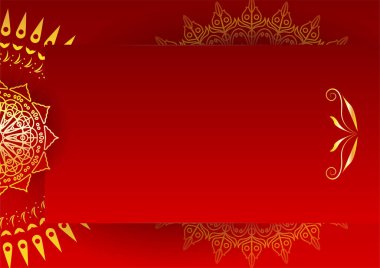 Altın ve kırmızı süslemeli mandala arka planı. Lüks mandala arka planında altın arabesk desenli Arap islami doğu tarzı. Baskı, poster, kapak, broşür, broşür, afiş için dekoratif mandala.