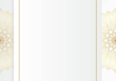 Lüks mandala arka planında altın arabesk desenli Arap islami doğu tarzı. Baskı, poster, kapak, broşür, broşür, afiş için dekoratif mandala. Yaratıcı lüks dekoratif mandala arka planı