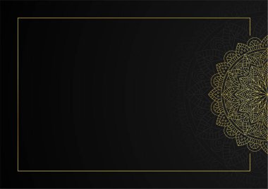 Lüks mandala arka planında altın arabesk desenli Arap islami doğu tarzı. Baskı, poster, kapak, broşür, broşür, afiş için dekoratif mandala. Yaratıcı lüks dekoratif mandala arka planı