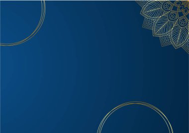Altın ve mavi süslemeli mandala arkaplanı