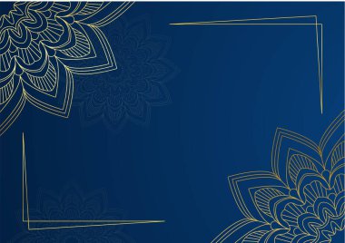 Altın ve mavi süslemeli mandala arkaplanı