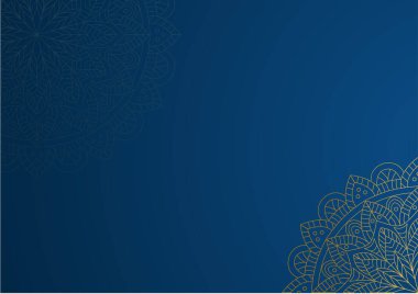 Altın ve mavi süslemeli mandala arkaplanı