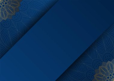 Altın ve mavi süslemeli mandala arkaplanı