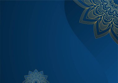 Altın ve mavi süslemeli mandala arkaplanı