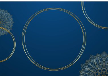 Altın ve mavi süslemeli mandala arkaplanı