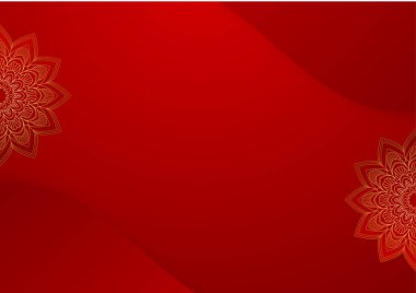 Altın ve kırmızı süslemeli mandala arka planı. Lüks mandala arka planında altın arabesk desenli Arap islami doğu tarzı. Baskı, poster, kapak, broşür, broşür, afiş için dekoratif mandala.