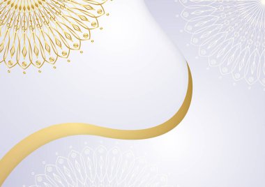 Lüks mandala arka planında altın arabesk desenli Arap islami doğu tarzı. Baskı, poster, kapak, broşür, broşür, afiş için dekoratif mandala. Yaratıcı lüks dekoratif mandala arka planı