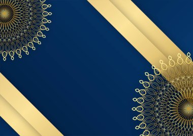 Altın ve mavi süslemeli mandala arkaplanı