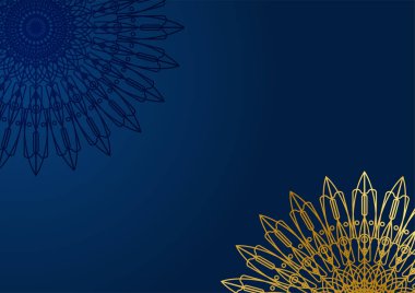 Altın ve mavi süslemeli mandala arkaplanı
