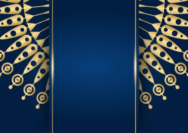 Altın ve mavi süslemeli mandala arkaplanı