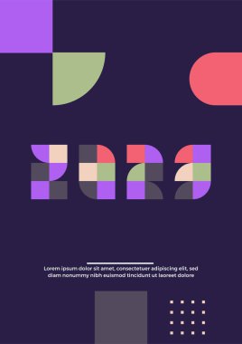 2023 renkli Mutlu Yıllar posteri. Vektör kutlaması ve sezon dekorasyonu, arka plan, markalaşma, pankart, kapak, kapak ve sosyal medya şablonu için soyut tasarım logosu 2023.