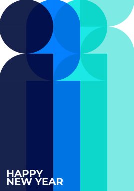 Mutlu 2023 yılbaşı posterleri. Etiketleme, afiş, kapak, davetiye kartı için tipografi geometrik logosu 2023.