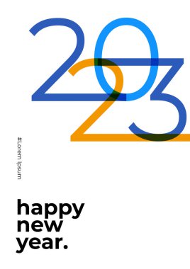 Mutlu yıllar 2023 afiş şablonu renkli numaralarla. 2023 Yeni Yıl Kutlaması Konsepti