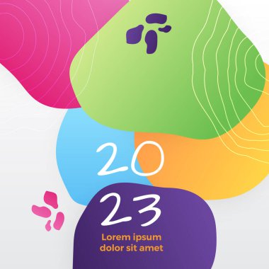 Mutlu yıllar 2023 sosyal medya şablonu ve tebrik kartı tasarımı