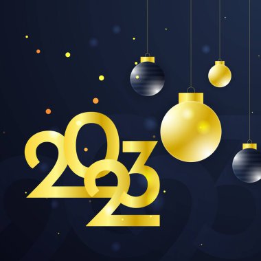 Mutlu yıllar 2023 sosyal medya şablonu ve tebrik kartı tasarımı